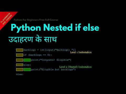 Python Nested if else with Example || Hindi || Lesson 37 || Python For Beginners ||