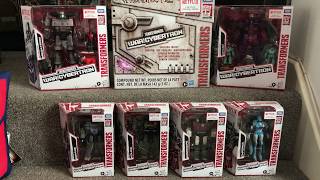 Transformers Netflix war for Cybertron exclusive release figures. Megatron, sideswipe, hound,skywarp
