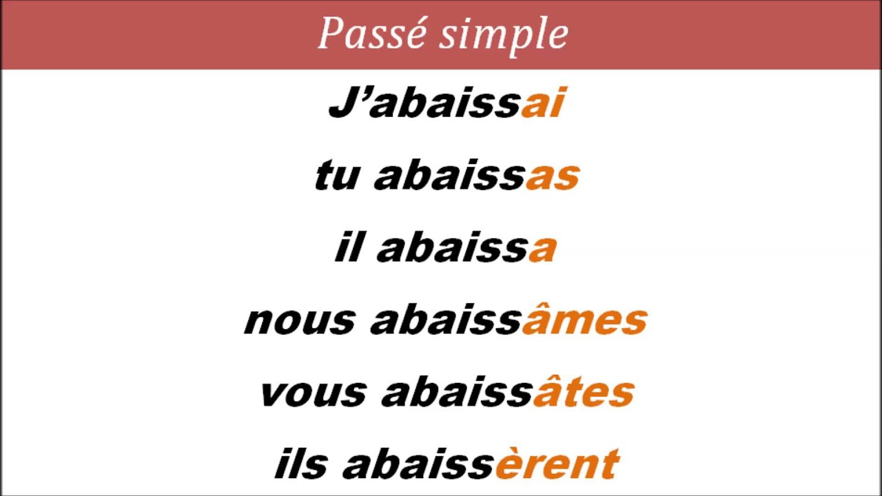 conjugaison du verbe abaisser - YouTube