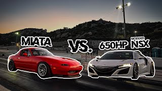 My Miata Takes On a JEEP TRACKHAWK & ACURA NSX!