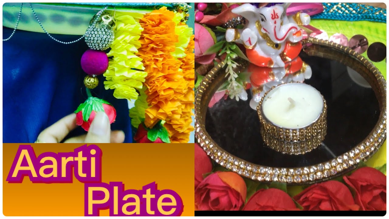 Easy Aarthi Plate DecorationPlateDecoration Idea for Navratri, Diwali