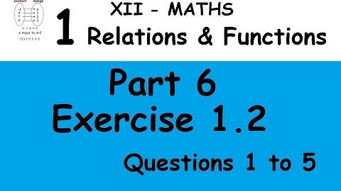 Kerala State 12th maths - Relations & Functions in Malayalam - Part 6 - Exercise 1.2