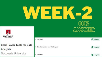Excel Power Tools for Data Analysis Macquarie University | Week 2 | Quiz answer | Coursera