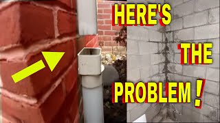 REPAIR Most Common Cause of Wet Basement Wall Downspout Drains