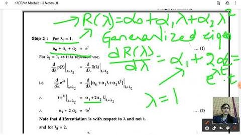 Lecture Video11_17EE741_Module-2_Cayley Hamilton Method - Problems using Generalized Eigen_Ramya K