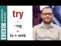 Try  verbing or try to  verb  english in a minute