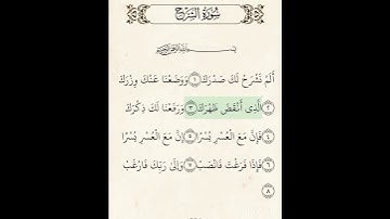 ورد اليوم سوره الشرح💝"الم نشرح لك صدرك" #المصحف #اكسبلور #تعليم #اطفال #جزء_عم_للأطفال