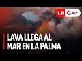 Preciso momento en que lava del volcán de La Palma llega al mar