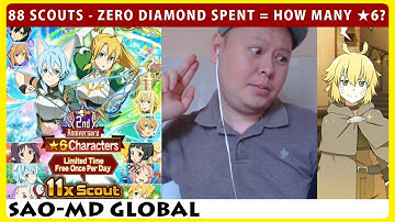 How Many 6stars Today? 88 Scouts Zero Diamond Spent (SAOMD Memory Defrag)