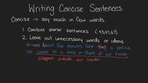 Writing Concise Sentences