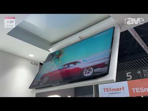 ISE 2024: iConnect Displays RHS Hidden Fold-down Ceiling TV Lift