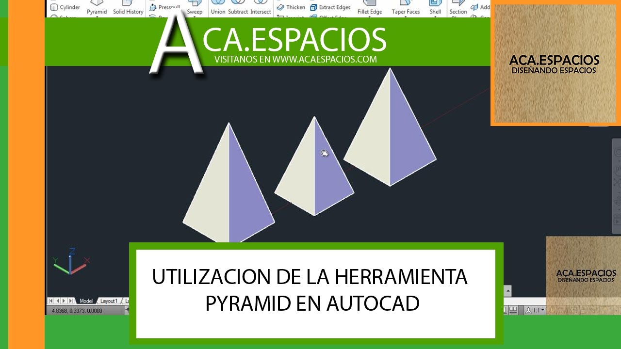 UTILIZACION DE LA HERRAMIENTA PYRAMID EN AUTOCAD - YouTube