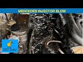 Major injector seal leak on this mercedes sprinter cleaned up with soda blaster