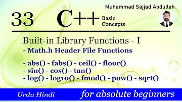 C++: Built-in Library Functions I - math.h Header File Functions