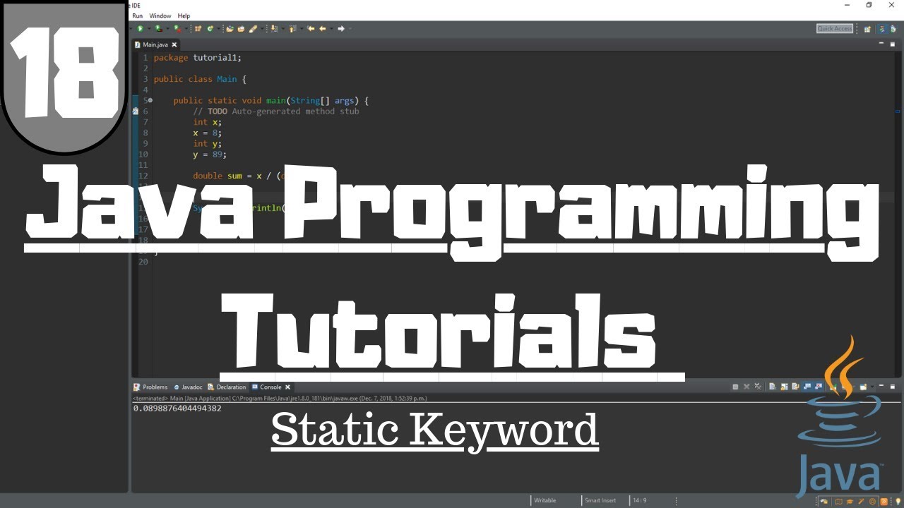 Java Tutorial For Beginners 18 What Does Static Mean Youtube