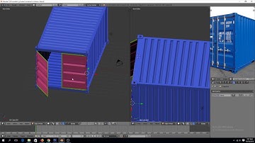 modeling a shipping container in blender timelapse video