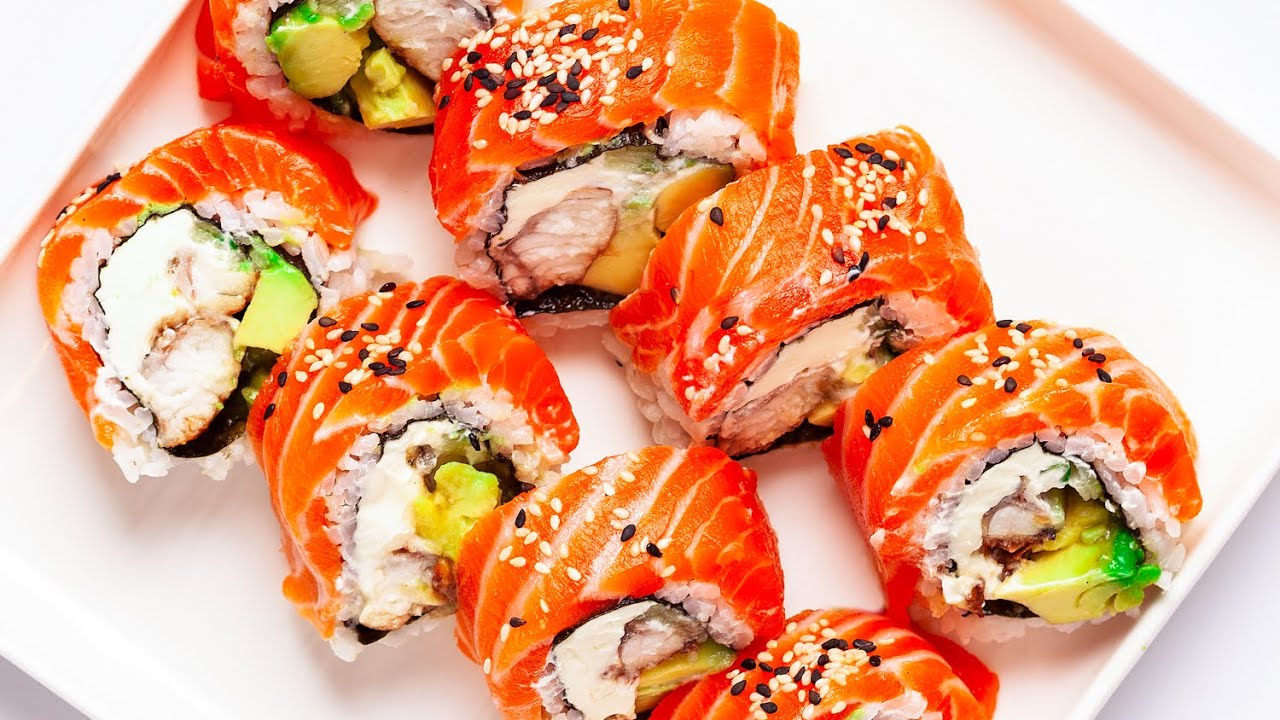 How To Make Sushi Philadelphia roll with Salmon and Eel YouTube How To Make Sushi Philadelphia roll with Salmon and Eel YouTube