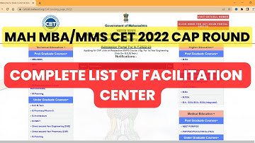 MAH MBA/MMS CET 2022 CAP ROUND I COMPLETE LIST OF FACILITATION CENTER.