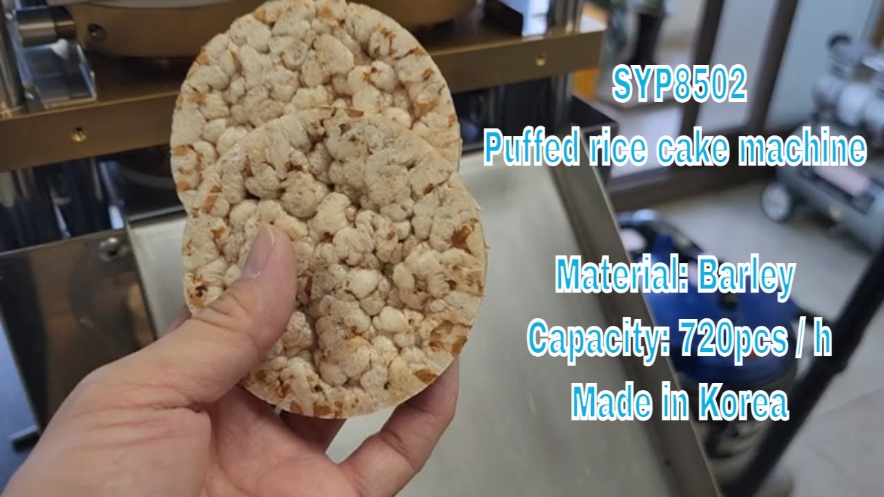 How to make puffed barley cake by SYP8502 rice cake machine YouTube