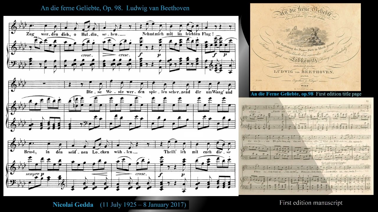 Beethoven : An die Ferne Geliebte, op.98.  Nicolai Gedda, tenor