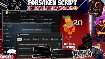 Forsaken BEST/SUPER OP Script🤩 Killer Super Hitbox🔥,Auto Block/Aimbot😎,Auto-Generator,Inf Stamina✨++