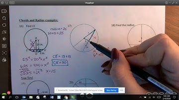 Find radius and chord using Pythagorean Theorem