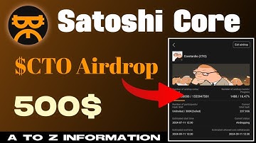 Satoshi Core $CTO Airdrop | CTO Airdrop Satoshi app | New CTO Airdrop Live |