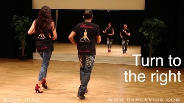 Salsa Basic Tutorial 2 | Salsa Cubana | Turn to the right and left