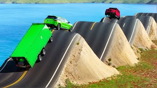 Cars vs Switchback Road x Volcano x Train Tracks ▶️ BeamNG Drive