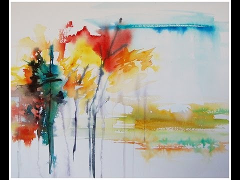 Paint An Abstract Landscape In Watercolor Youtube