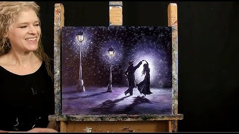 Leer hoe je "WINTER DANCE" schildert met acrylverf - Schilderen & Sip thuis - Stap-voor-stap tuto...