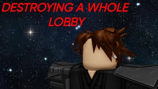 Dueling everyone in a lobby. (saber showdown)