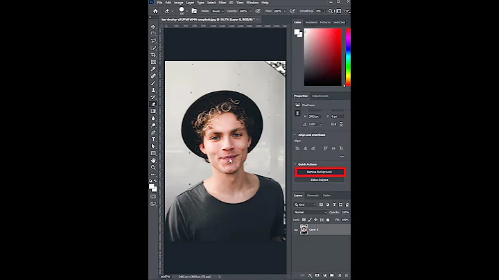 Remove Background With One Click #shorts #viralshorts #youtubeshorts #photoshop #trend #trending