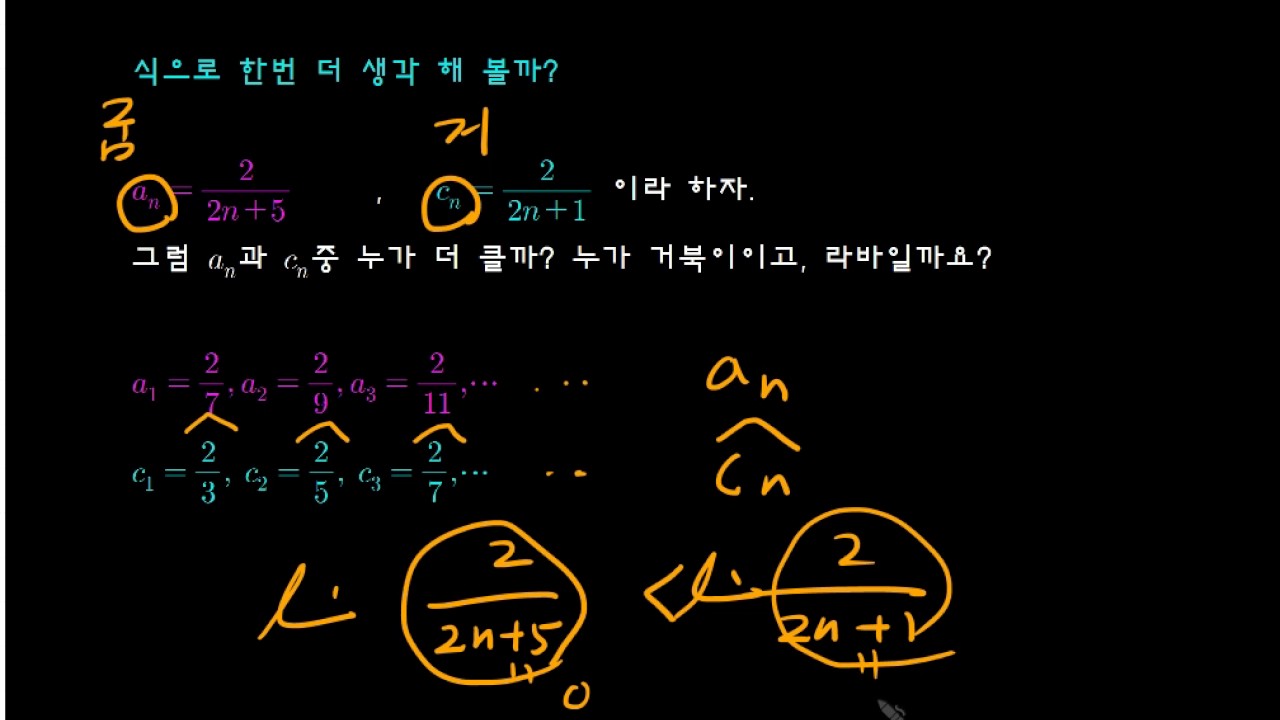미적분1 1-1.수열의극한(2) 샌드위치공식 - YouTube 미적분1 1-1.수열의극한(2) 샌드위치공식 - Youtube