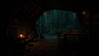 Hide From Storms In A Cave:Heavy Rain During Camping-Camp Alone In The Rainforest,Reduce Narcolepsy