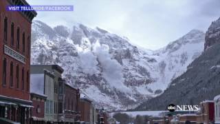 Helicopter Drops Bombs Triggering Avalanche in Colorado | ABC News
