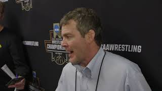 Tom Brands (Iowa) after day one of the 2022 NCAA Championships