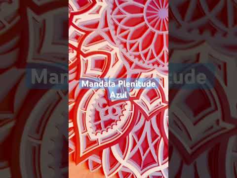 Mandala MDF de Parede 3D - Plenitude Azul - Mandala de Parede e Quartos - 30cm