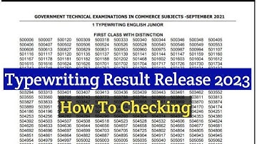 Typewriting Exam Result 2023 in Tamil  Typewriting Exam Result  August Month Result 2023 2