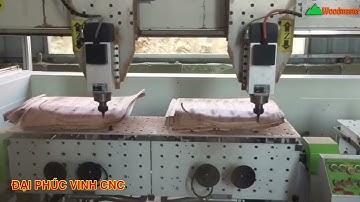 MÁY CNC ROUTER 4D 2 Trục làm việc đồng thời gia công Mặt Ghế Ván ép Woodmaster