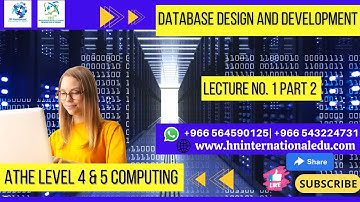 Database Design and Development Lecture No.1 (Part 2) ATHE Level 4 & 5 Computing
