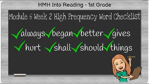 HMH Into Reading - 1st Grade - Module 6 Lesson 6 HFW Intro.