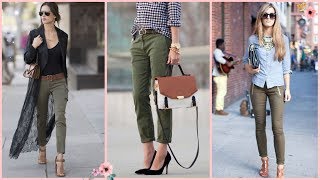 Como combinar pantalones color VERDE | TENDENCIAS 2019 de casual mujer - YouTube