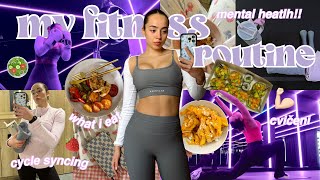 MOJE FITNESS RUTINA - JAK ZÍSKAT VÝSLEDKY? 👀 | cvičení, co jím, mental health & cycle syncing! 💪🏻