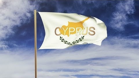 4K Cyprus flag with title waving in the wind. Looping sun rises style. Animation loop Stock video