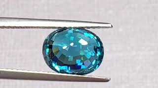 Blue Zircon, oval, 10.1×8.0mm, 4.96cts, zn1648