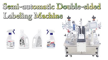 Semi-automatic Double-sided Labeling Machine for 0.5L-5L Daily Chemical Detergent Barrels Labeler