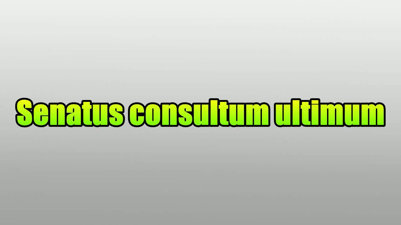 Senatus consultum ultimum