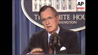 In the first news conference of his presidency, President George H.W. Bush today engaged in an upbea