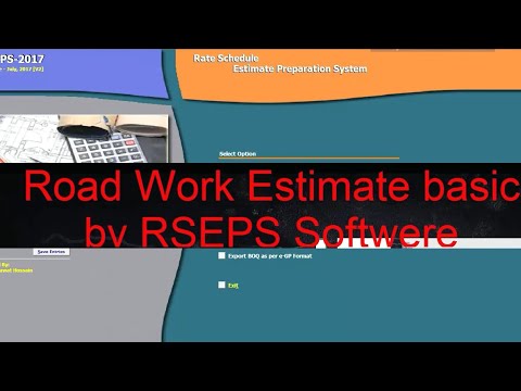 Road work estimate basic by RSEPS softwere. comments your mail address for this software